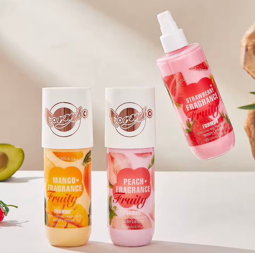 Fruit-scented moisturizing body lotion