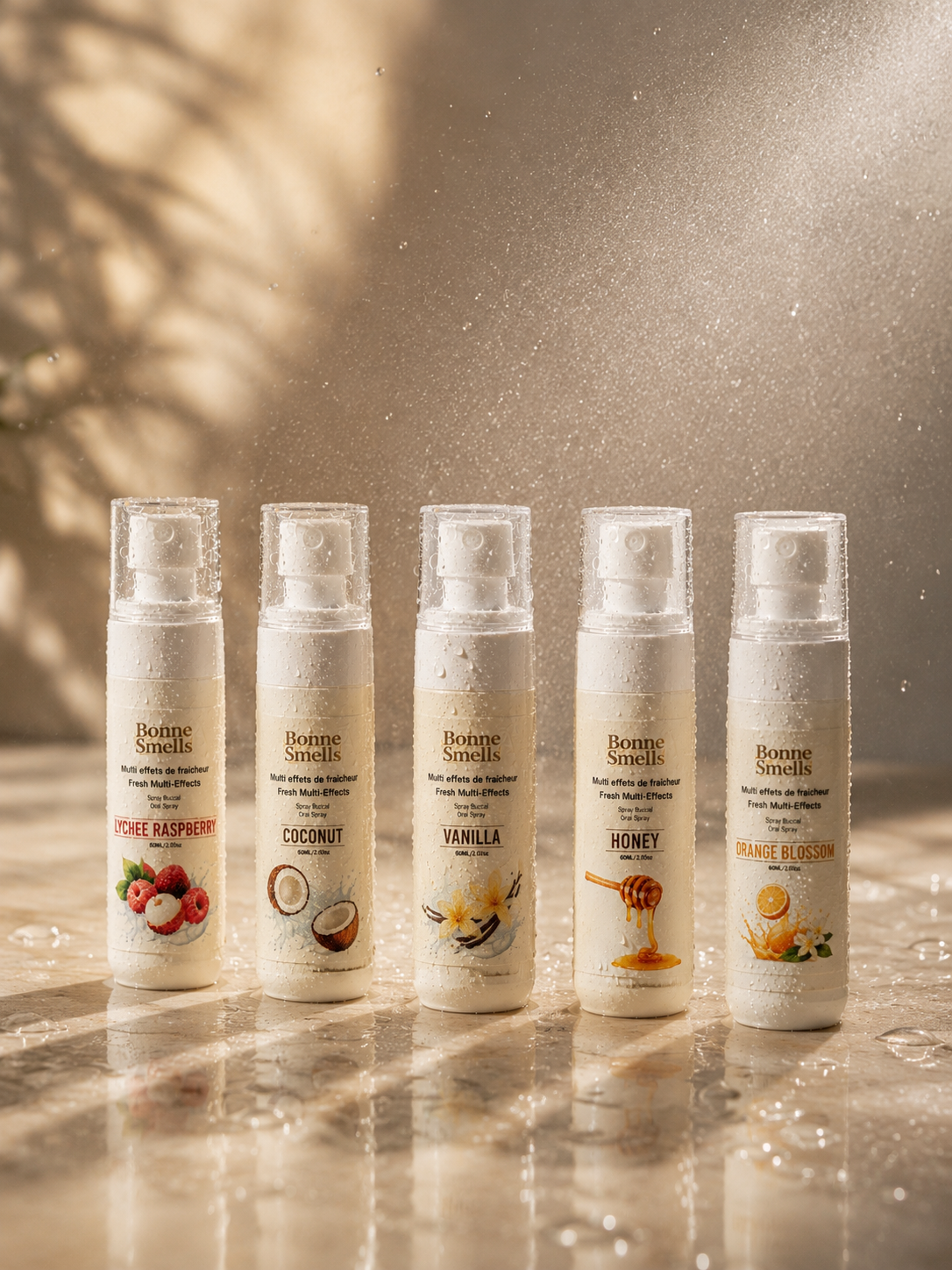 Coffret 5 sprays buccaux – Haleines gourmandes